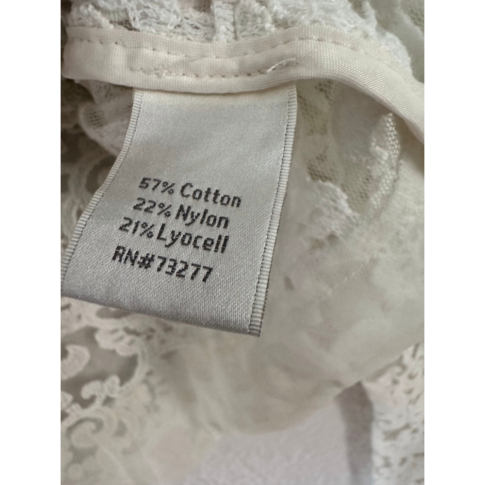 LC Lauren Conrad Runway Lace Crop Top Medium EUC Boho Romantic Bell Sleeves - Picture 7 of 9